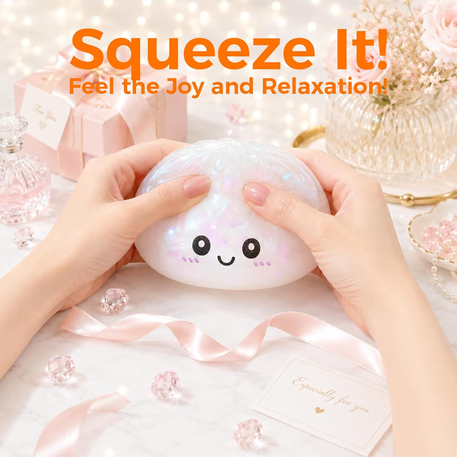 Dumpling Squishy Mystery Box, Random 1 of 14 Colors, Cute Squishy Dumpling Toy, Soft Stretchy Squeeze Toy, Sensory Fidget Toys for Anxiety Relief, Perfect for Party Favors, Birthday Gifts & Desk Toys