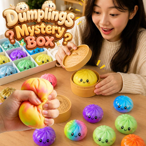 Dumpling Squishy Mystery Box – Stress Relief Sensory Toy with 24 Mystery Colors